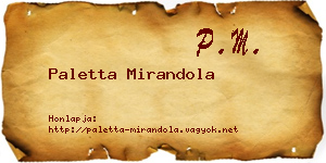 Paletta Mirandola névjegykártya
